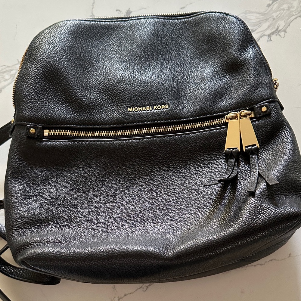 Michael Kors Black Leather Backpack